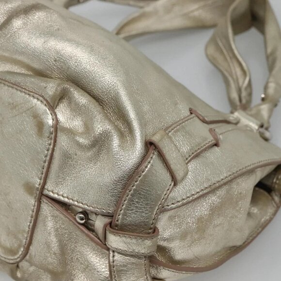 CELINE Tote Bag Leather Gold Tone Auth BD2202 - Picture 4 of 16